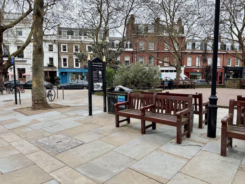 The History of Orange Square / Wolfgang Amadeus Mozart Marker - wide view. Click for full size. The History of Orange Square / Wolfgang Amadeus Mozart Marker - wide view image. Click for full size.