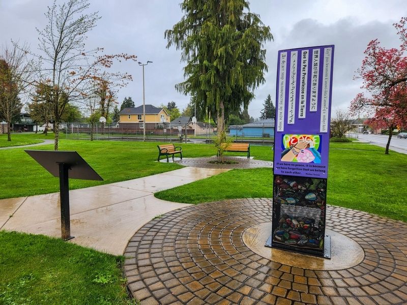 Hiroshima Peace Tree / Peace Pole Project Marker. Click for full size. Hiroshima Peace Tree / Peace Pole Project Marker image. Click for full size.