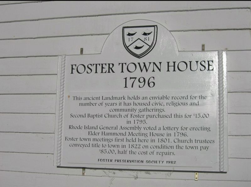 Foster Town House Marker. Click for full size. Foster Town House Marker image. Click for full size.