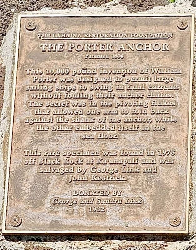 Porter Anchor Marker. Click for full size. Porter Anchor Marker image. Click for full size.
