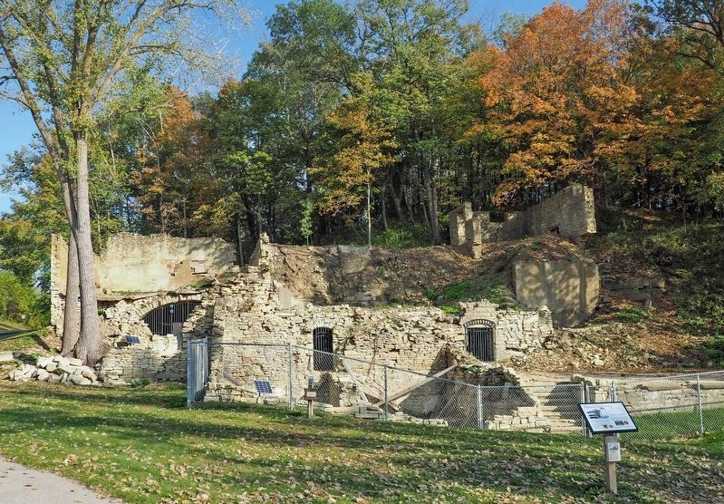 Mantorville Brewery ruins and marker. Click for full size. Mantorville Brewery ruins and marker image. Click for full size.
