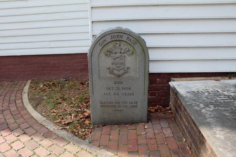 Governor John Page Gravestone. Click for full size. Governor John Page Gravestone image. Click for full size.