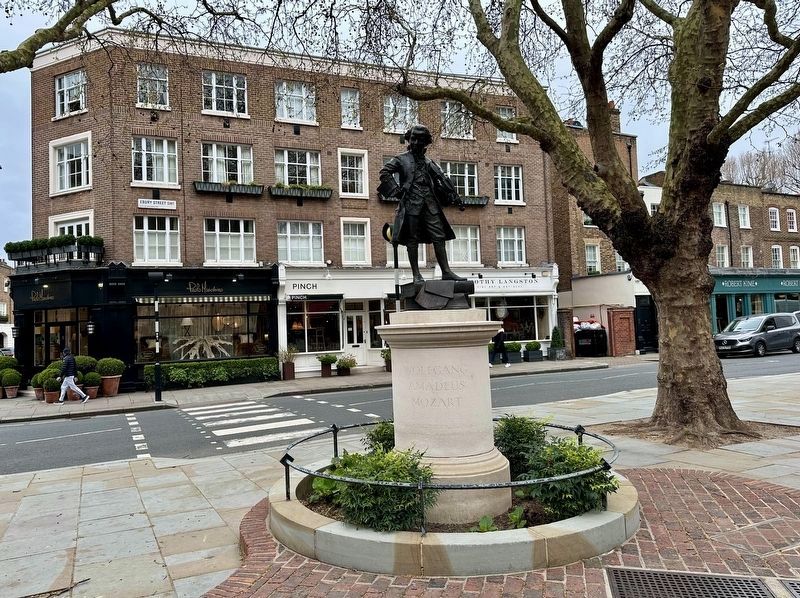 Statue of Wolfgang Amadeus Mozart in nearby Orange Square. Click for full size. Statue of Wolfgang Amadeus Mozart in nearby Orange Square image. Click for full size.