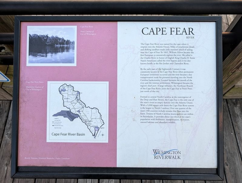 Cape Fear River Marker. Click for full size. Cape Fear River Marker image. Click for full size.