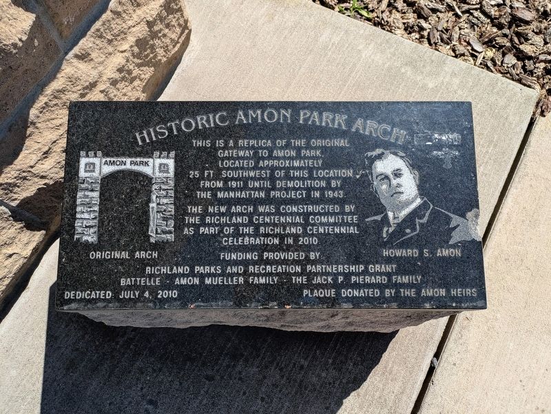 Historic Amon Park Arch Marker. Click for full size. Historic Amon Park Arch Marker image. Click for full size.