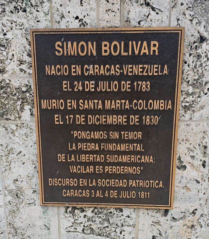 Plaza Libertador Sim�n Bol�var Marker image. Click for full size.
