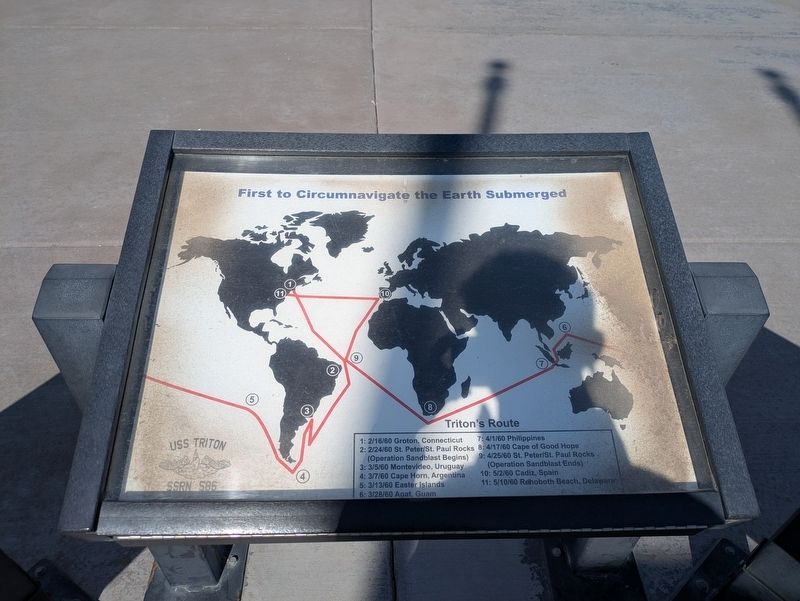 First to Circumnavigate the Earth Submerged Marker image. Click for full size.