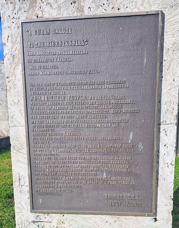 A Cuban Salute to the Bicentennial Marker image. Click for full size.