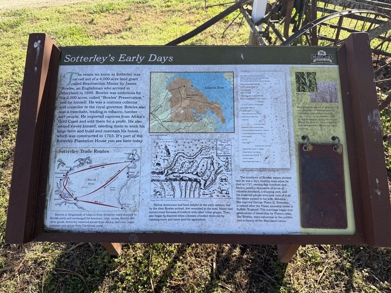 Sotterley's Early Days Marker. Click for full size. Sotterley's Early Days Marker image. Click for full size.