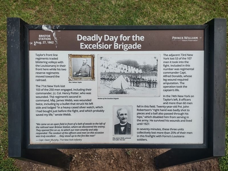 Deadly Day for the Excelsior Brigade Marker image. Click for full size.