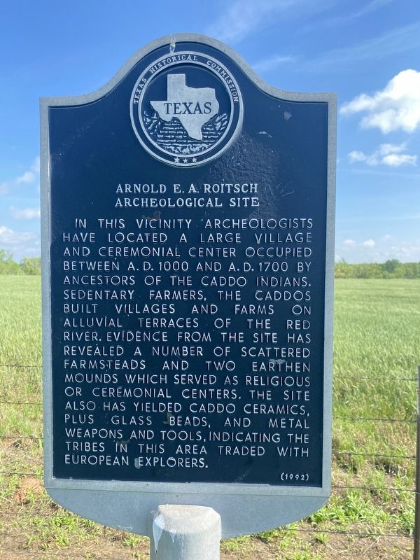 Arnold E. A. Roitsch Archeological Site Marker. Click for full size. Arnold E. A. Roitsch Archeological Site Marker image. Click for full size.