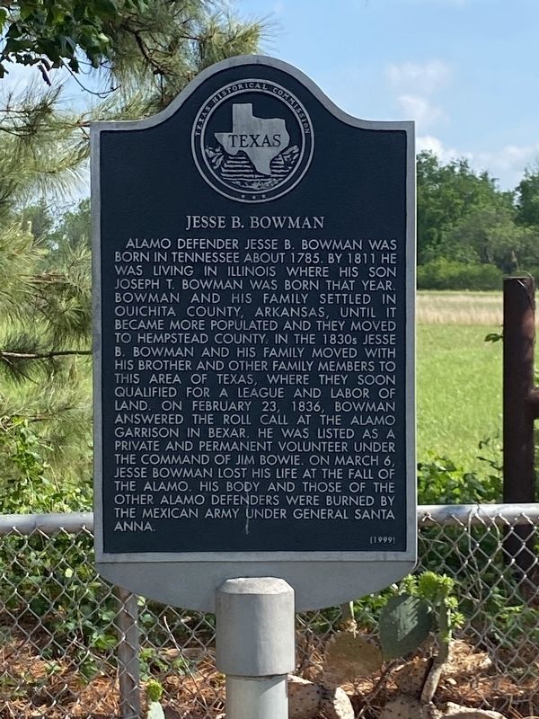 Jesse B. Bowman Marker. Click for full size. Jesse B. Bowman Marker image. Click for full size.