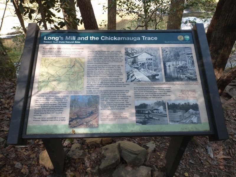 Long’s Mill and the Chickamauga Trace Marker. Click for full size. Long’s Mill and the Chickamauga Trace Marker image. Click for full size.
