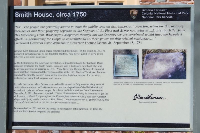 Smith House, circa 1750 Marker image. Click for full size.