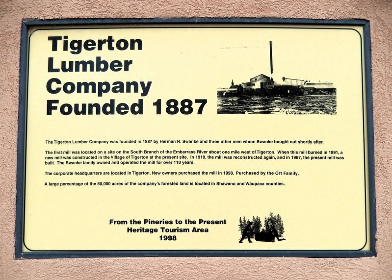 Tigerton Lumber Company Marker. Click for full size. Tigerton Lumber Company Marker image. Click for full size.