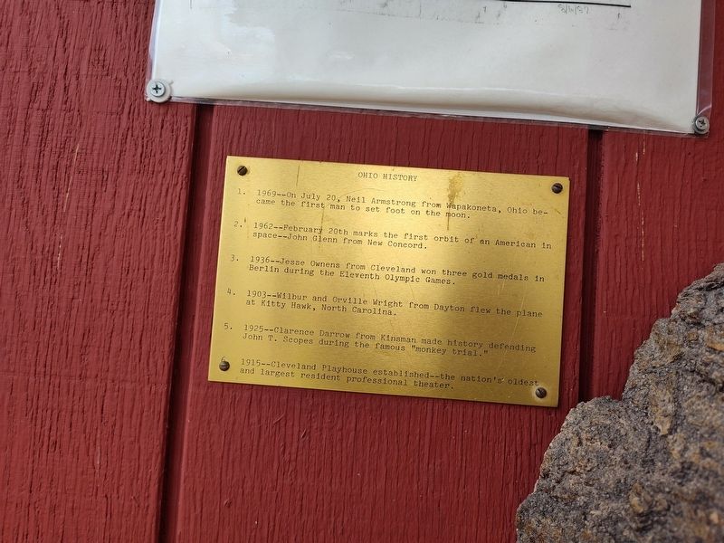 Ohio History Marker image. Click for full size.