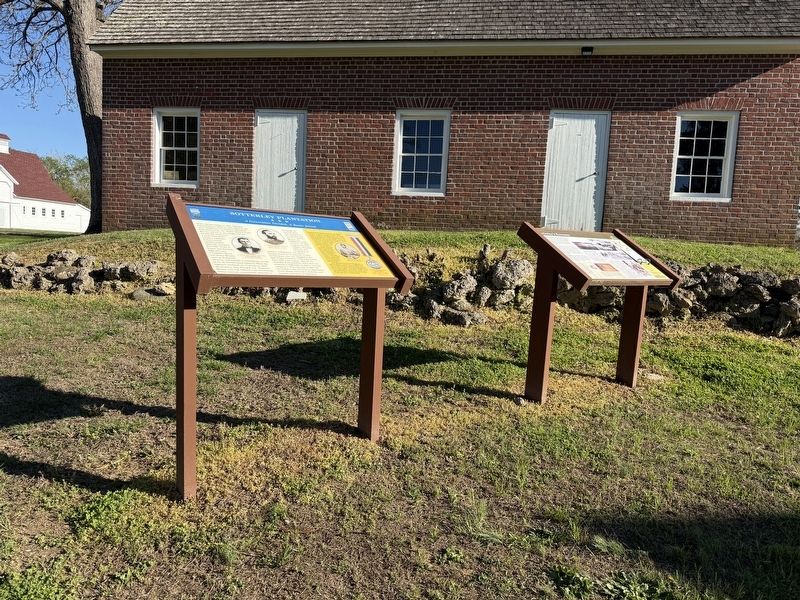 Two markers on the grounds of Sotterley image. Click for full size.