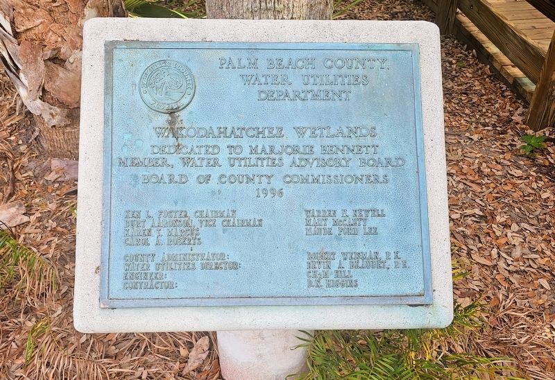 Wakodahatchee Wetlands Dedication. Click for full size. Wakodahatchee Wetlands Dedication image. Click for full size.