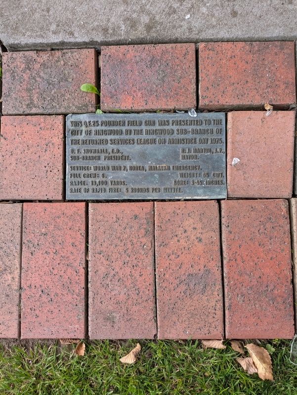 QF 25 Pounder Field Gun Marker. Click for full size. QF 25 Pounder Field Gun Marker image. Click for full size.