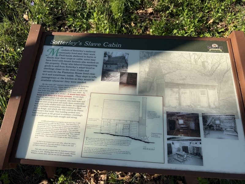 Sotterley's Slave Cabin Marker. Click for full size. Sotterley's Slave Cabin Marker image. Click for full size.