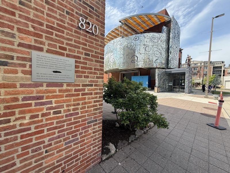 American Visionary Art Museum Land Acknowledgment Marker image. Click for full size.