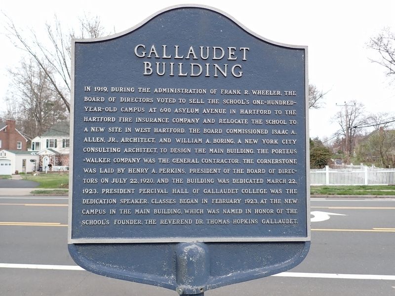 Gallaudet Building Marker. Click for full size. Gallaudet Building Marker image. Click for full size.