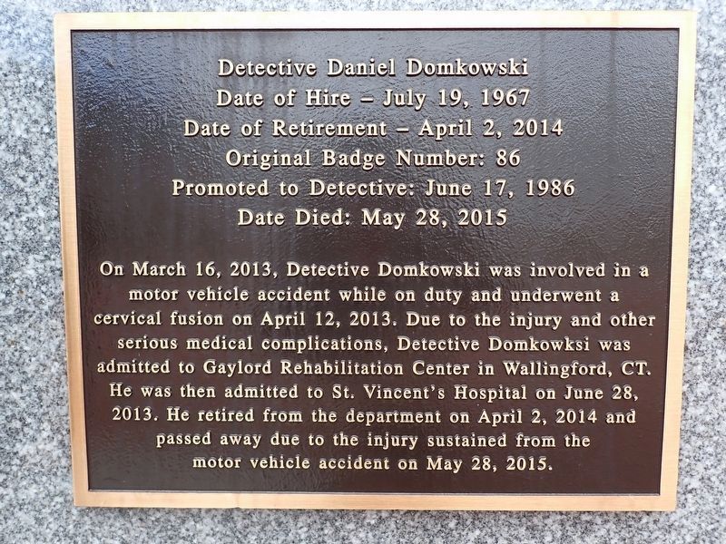 Detective Daniel Domkowski Marker image. Click for full size.