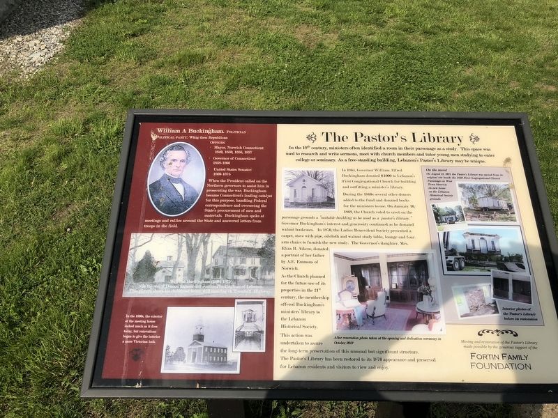 The Pastor's Library Marker. Click for full size. The Pastor's Library Marker image. Click for full size.