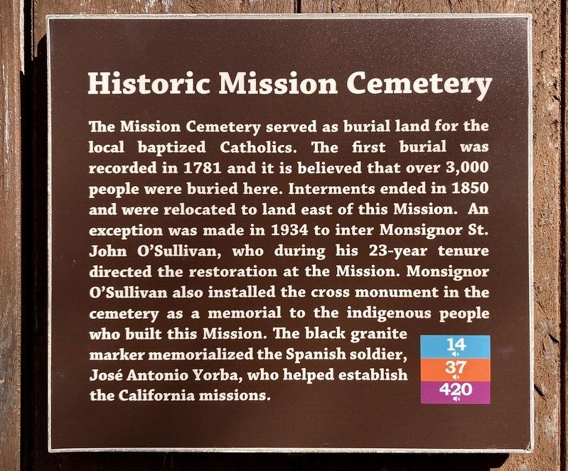 Historic Mission Cemetery Marker image. Click for full size.