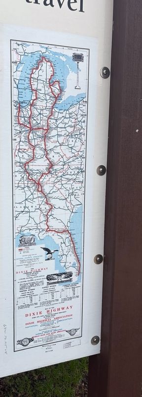 Dixie Highway map on the right side of the sign image. Click for full size.