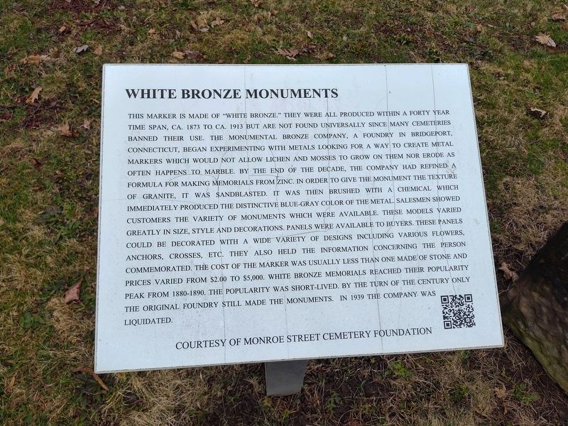 White Bronze Monuments Marker image. Click for full size.