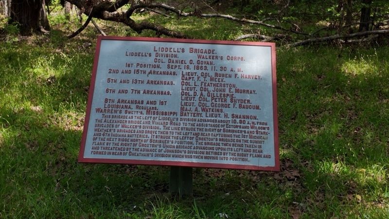 Liddell's Brigade Marker. Click for full size. Liddell's Brigade Marker image. Click for full size.