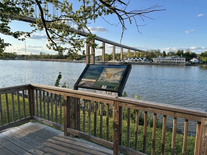 Chesapeake & Delaware Canal Marker - wide view image. Click for full size.