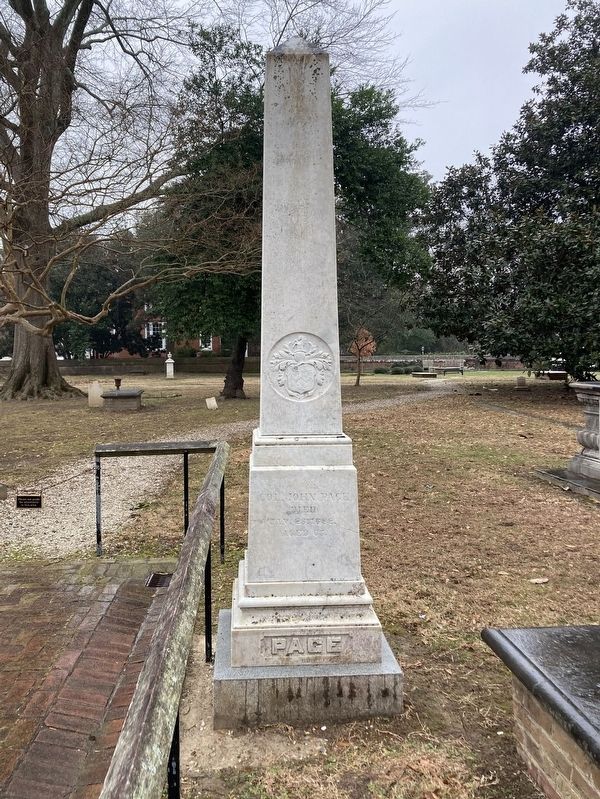 Col. John Page Tombstone at Bruton Parish Church, Williamsburg image. Click for full size.