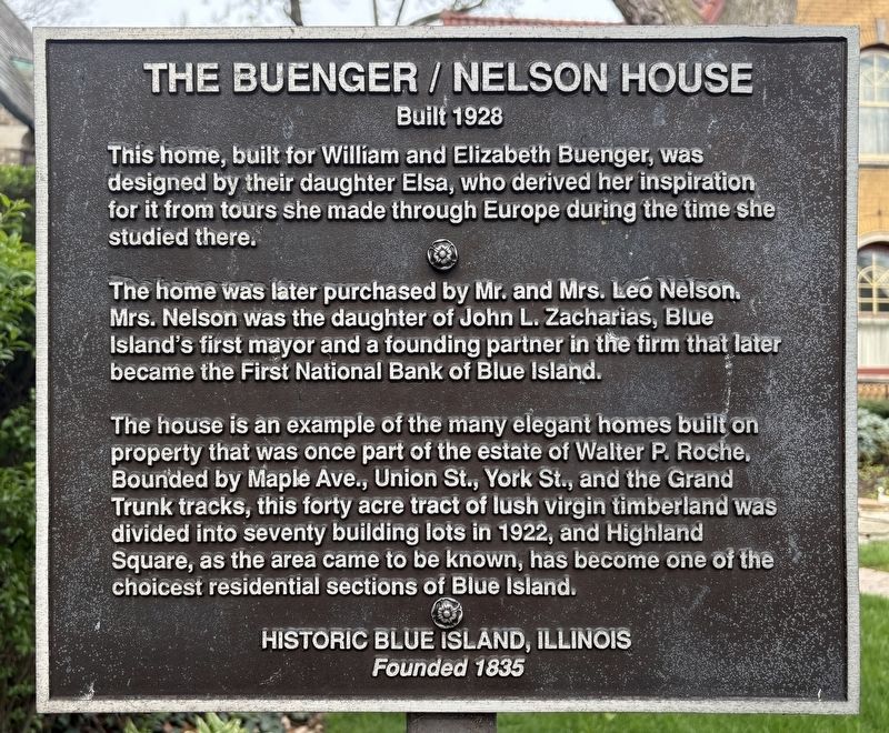 The Buenger/Nelson House Marker image. Click for full size.