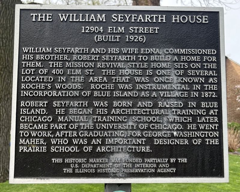 The William Seyfarth House Marker image. Click for full size.
