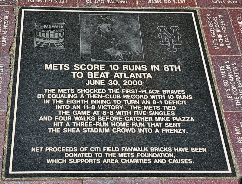 Mets Score 10 Runs in 8th to Beat Atlanta Marker. Click for full size. Mets Score 10 Runs in 8th to Beat Atlanta Marker image. Click for full size.