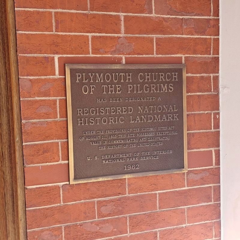 Plymouth Church of the Pilgrims Marker. Click for full size. Plymouth Church of the Pilgrims Marker image. Click for full size.