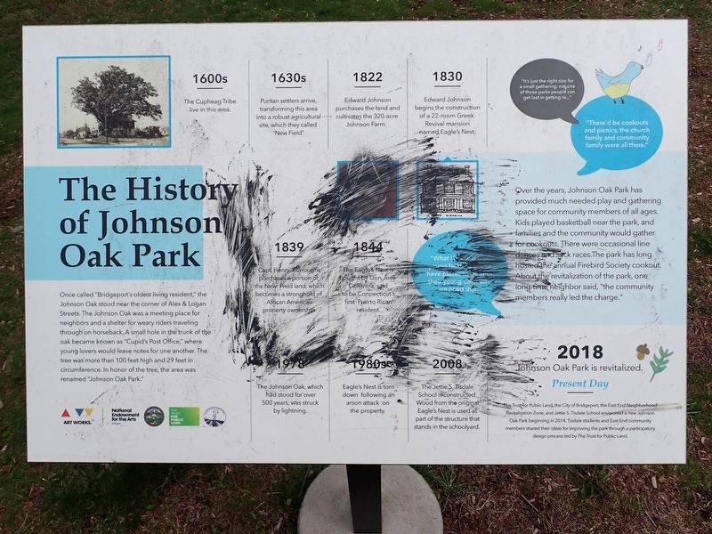 Johnson Oak Park Marker. Click for full size. Johnson Oak Park Marker image. Click for full size.