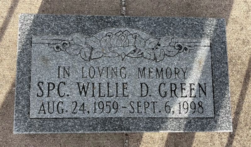 Spc. Willie D. Green Marker. Click for full size. Spc. Willie D. Green Marker image. Click for full size.