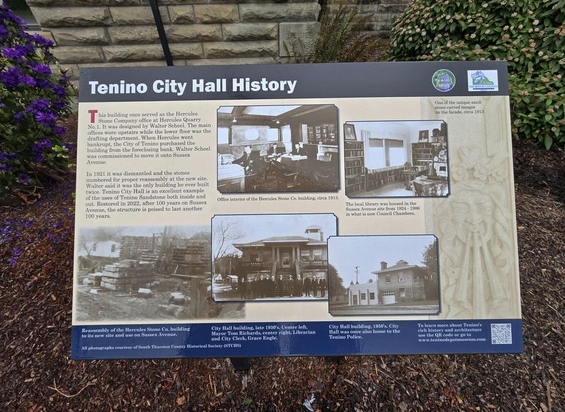 Tenino City Hall history Marker. Click for full size. Tenino City Hall history Marker image. Click for full size.