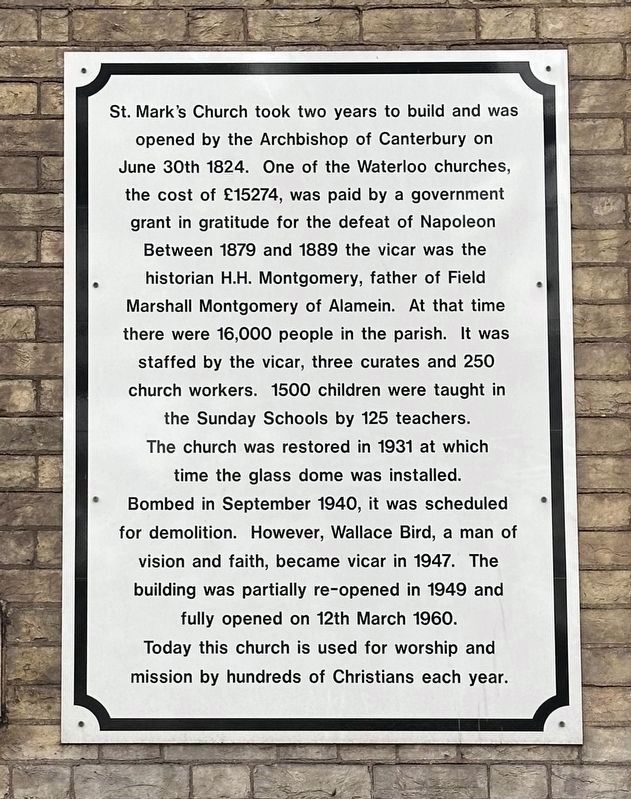 St Mark�s Church Marker - Panel Four image. Click for full size.