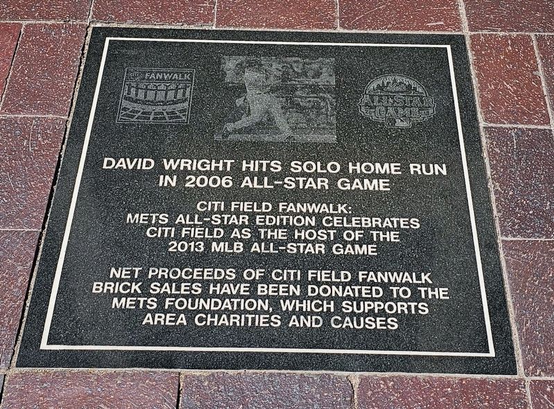 David Wright Hits Solo Home Run in 2006 All-Star Game Marker. Click for full size. David Wright Hits Solo Home Run in 2006 All-Star Game Marker image. Click for full size.