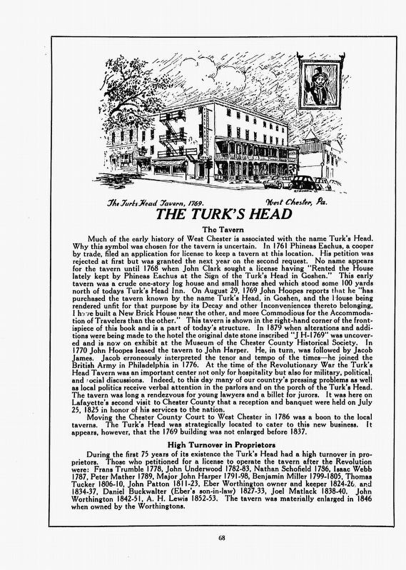 Turk�s Head Tavern Marker image. Click for full size.