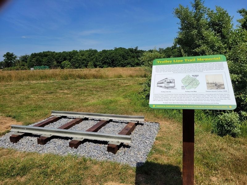 Trolley Line Trail Memorial Marker. Click for full size. Trolley Line Trail Memorial Marker image. Click for full size.