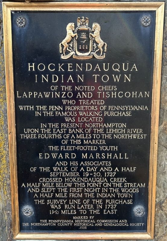 Hockendauqua Indian Town Marker. Click for full size. Hockendauqua Indian Town Marker image. Click for full size.