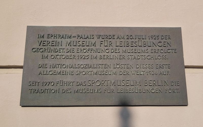 Museum f�r Leibes�bungen / Museum of Physical Exercise Marker image. Click for full size.