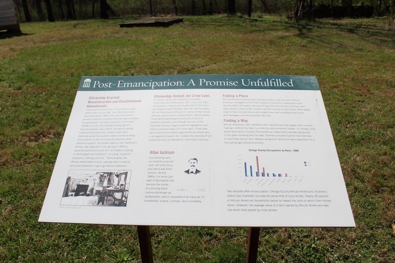 Post-Emancipation: A Promise Unfulfilled Marker image. Click for full size.