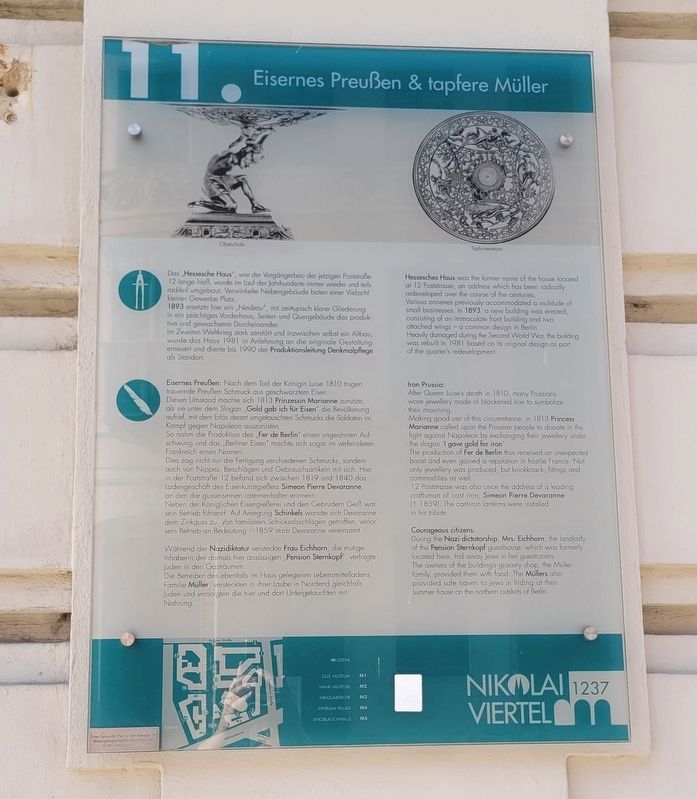 Eisernes Preußen & Tapfere Müller / Iron Prussia & Brave Müller Marker. Click for full size. Eisernes Preußen & Tapfere Müller / Iron Prussia & Brave Müller Marker image. Click for full size.