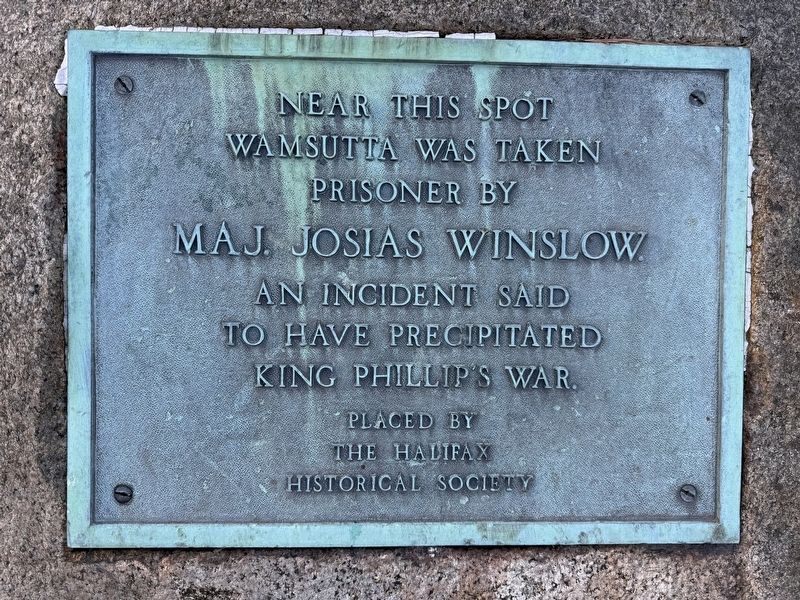 Wamsuttas Capture Site Marker. Click for full size. Wamsuttas Capture Site Marker image. Click for full size.